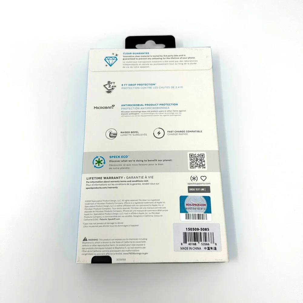 Speck GemShell Clear Case iPhone 15 Plus 14 Plus Shockproof Microban Cover
